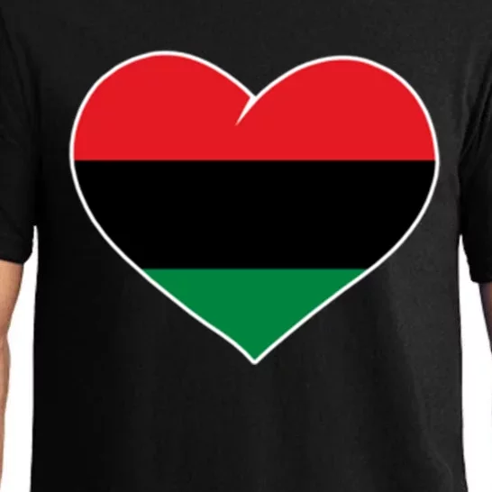 Pan African Flag Junenth African American Heart Gift Pajama Set