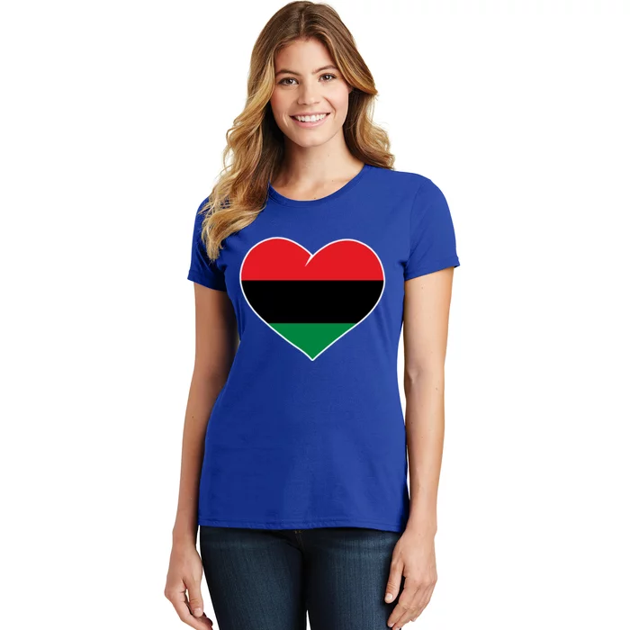 Pan African Flag Junenth African American Heart Gift Women's T-Shirt