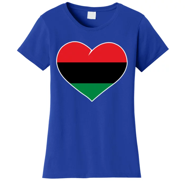 Pan African Flag Junenth African American Heart Gift Women's T-Shirt