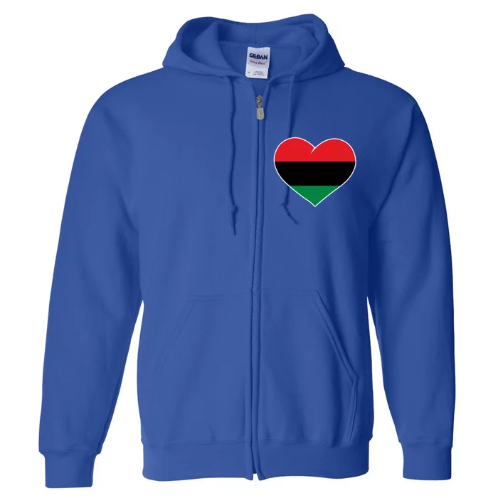 Pan African Flag Junenth African American Heart Gift Full Zip Hoodie