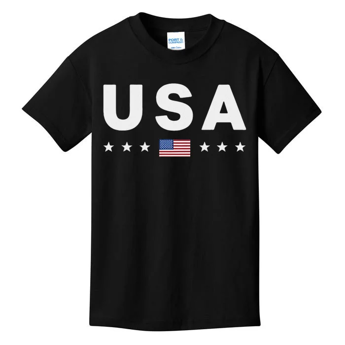 Patriotic American Flag 4th Of July Kids T-Shirt