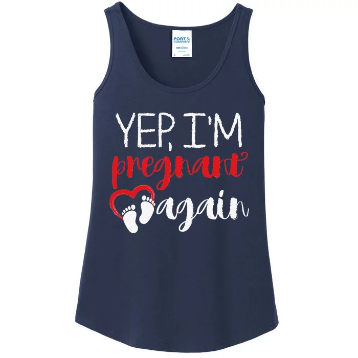 Pregnant Again Future Mother Maternity Newborn Ladies Essential Tank