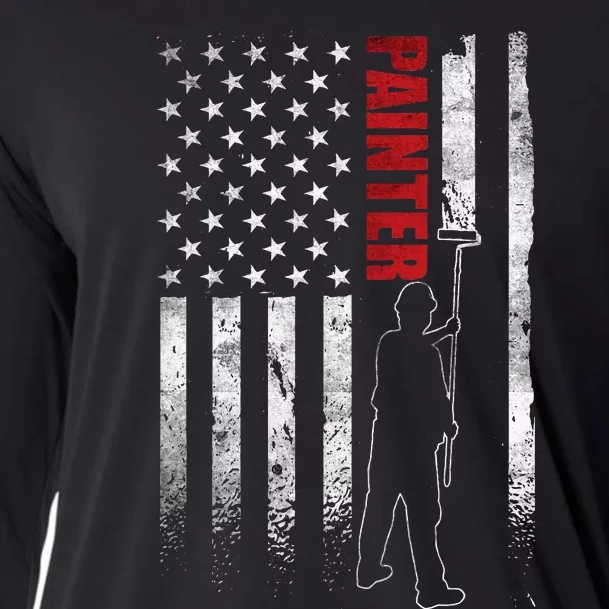 Painter Apparel Fathers Day American Painter House Painter Cooling Performance Long Sleeve Crew