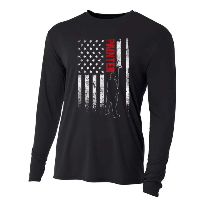 Painter Apparel Fathers Day American Painter House Painter Cooling Performance Long Sleeve Crew