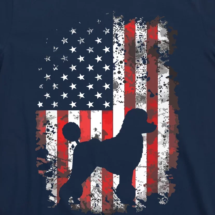 Poodle American Flag 4th Of July USA Patriotic Dog Lover T-Shirt