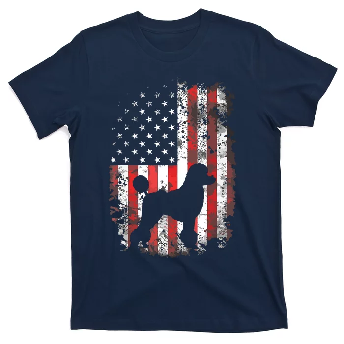 Poodle American Flag 4th Of July USA Patriotic Dog Lover T-Shirt