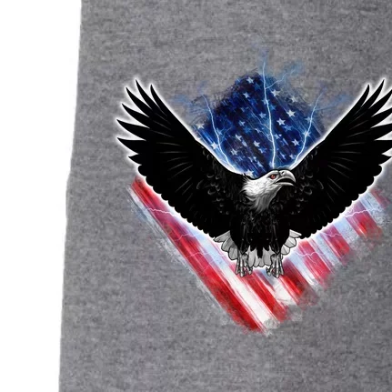 Patriotic American Flag Bald Eagle Doggie 3-End Fleece Hoodie