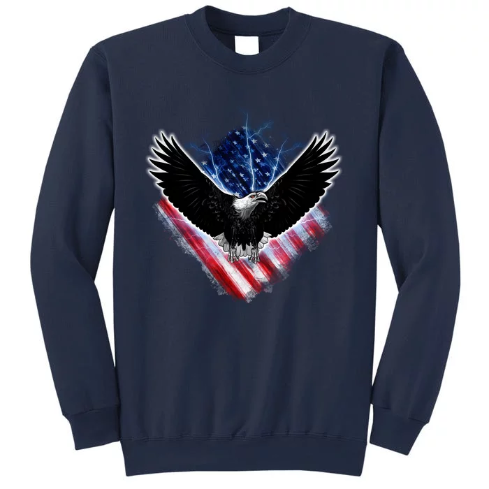 Patriotic American Flag Bald Eagle Sweatshirt