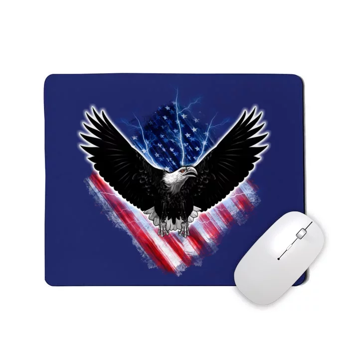 Patriotic American Flag Bald Eagle Mousepad