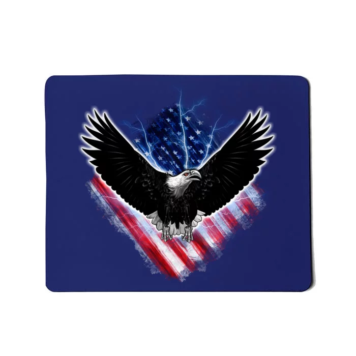 Patriotic American Flag Bald Eagle Mousepad