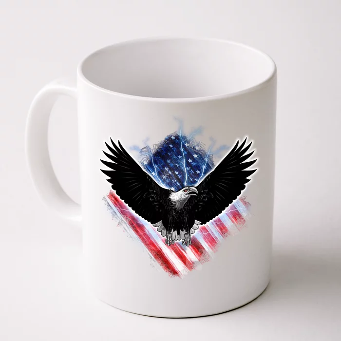 Patriotic American Flag Bald Eagle Front & Back Coffee Mug