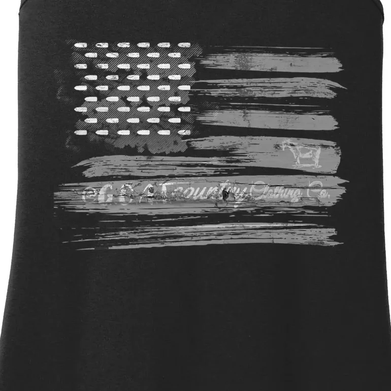 Patriotic, American Flag Design By G.O.A.T. Country Clothing Ladies Essential Tank