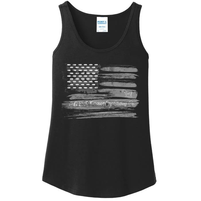 Patriotic, American Flag Design By G.O.A.T. Country Clothing Ladies Essential Tank