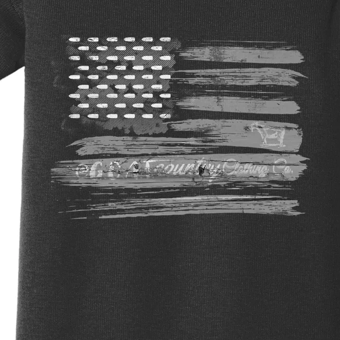 Patriotic, American Flag Design By G.O.A.T. Country Clothing Baby Bodysuit