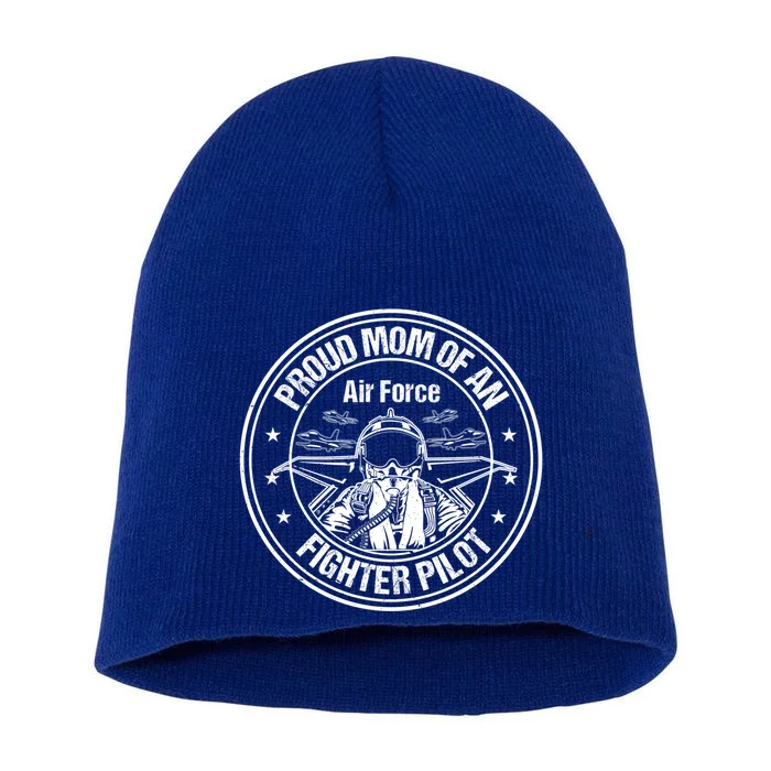 Proud Air Force Mom Fighter Pilot Design Cool Gift Short Acrylic Beanie