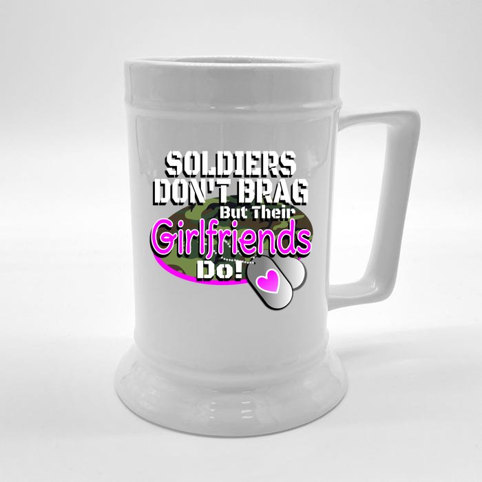 Proud Army Friend Gift Soldiers Don't Brag Military Front & Back Beer Stein