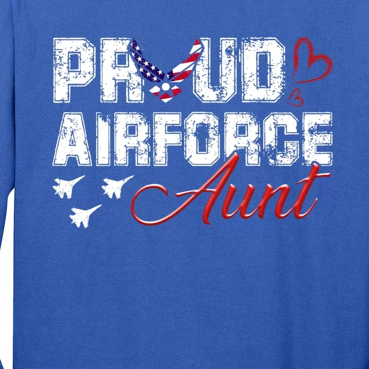 Proud Air Force Aungift Us Heart Military Gift Tall Long Sleeve T-Shirt