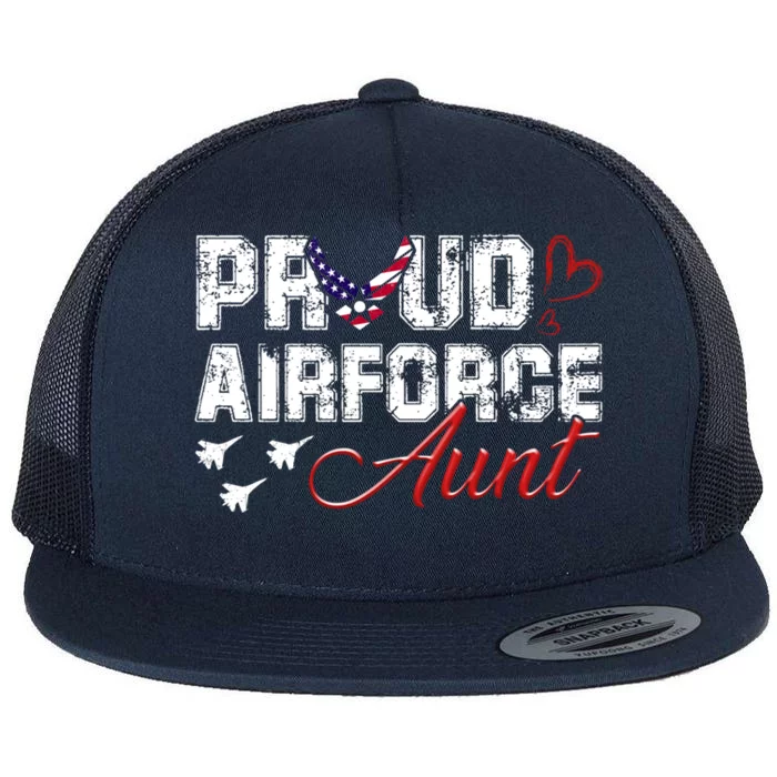 Proud Air Force Aungift Us Heart Military Gift Flat Bill Trucker Hat