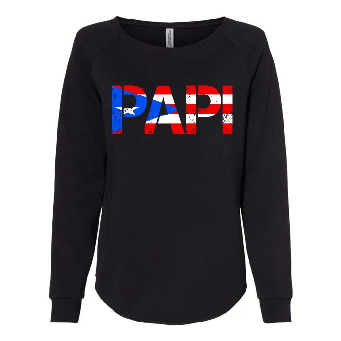 Papi American Flag Vintage Father's Day Womens California Wash Sweatshirt