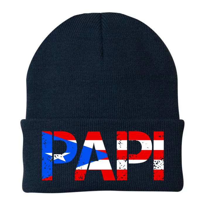 Papi American Flag Vintage Father's Day Knit Cap Winter Beanie