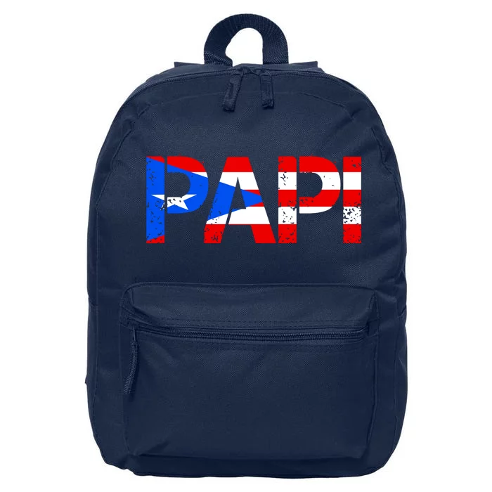 Papi American Flag Vintage Father's Day 16 in Basic Backpack