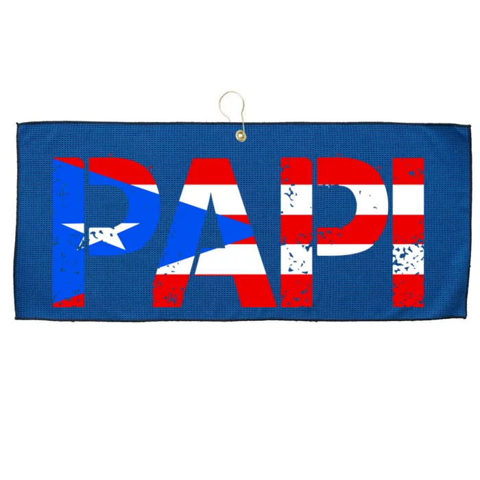 Papi American Flag Vintage Father's Day Large Microfiber Waffle Golf Towel