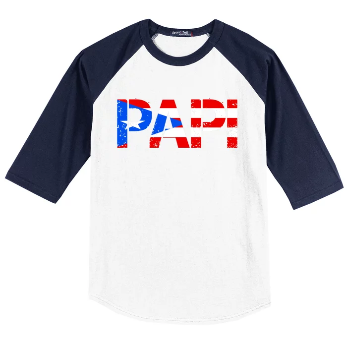 Papi American Flag Vintage Father's Day Baseball Sleeve Shirt