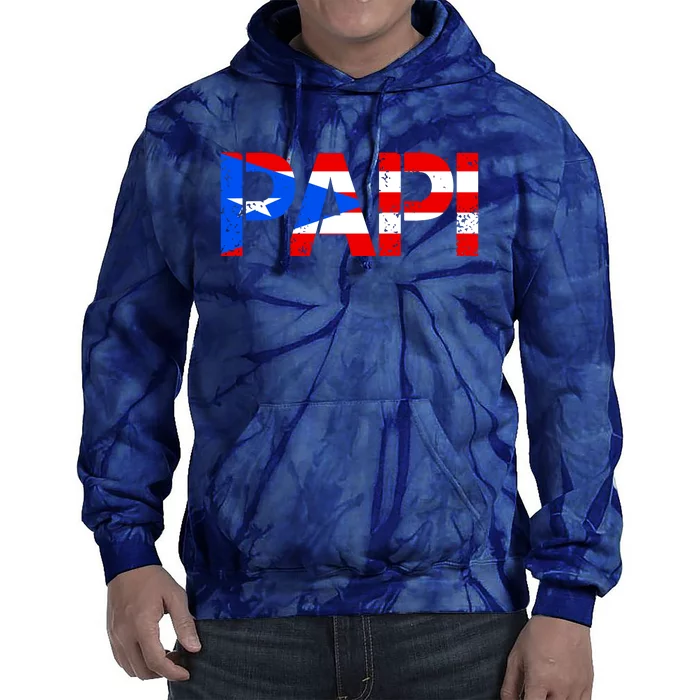 Papi American Flag Vintage Father's Day Tie Dye Hoodie