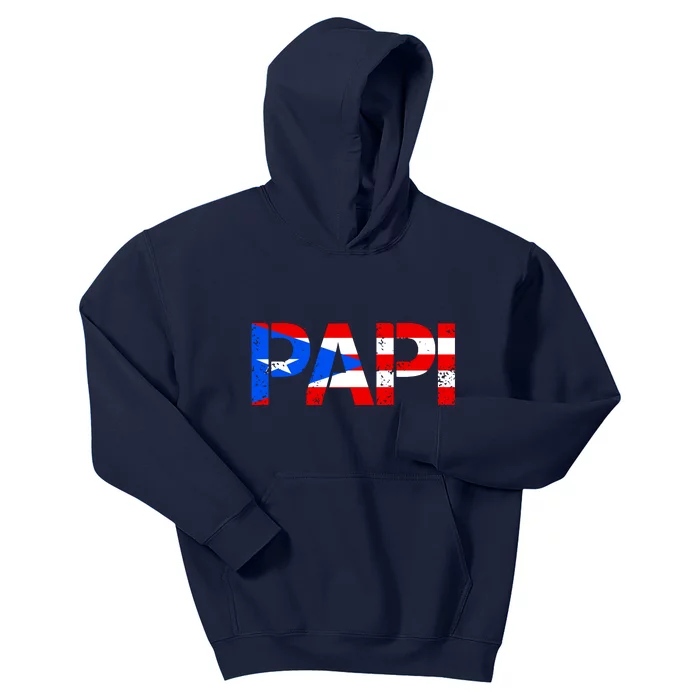 Papi American Flag Vintage Father's Day Kids Hoodie