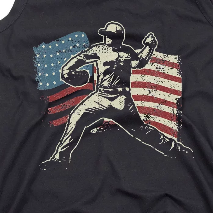 Patriotic American Flag Baseball Design Baseball Design Tank Top