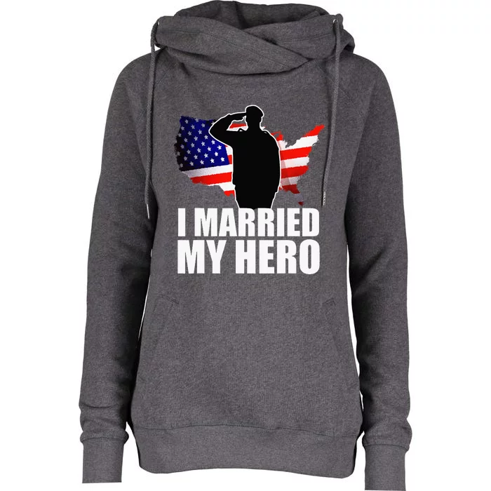 Patriotic American Flag Veteran Military Wife Support Womens Funnel Neck Pullover Hood