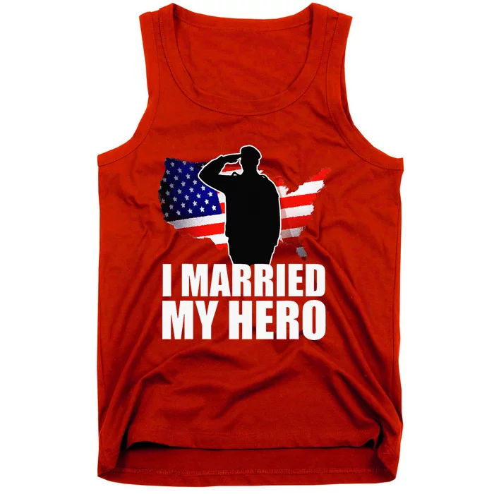 Patriotic American Flag Veteran Military Wife Support Tank Top