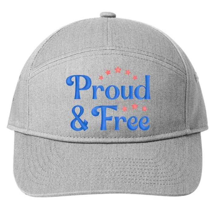 Proud And Free Usa 4th Of July 7-Panel Snapback Hat