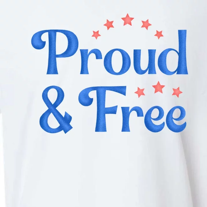 Proud And Free Usa 4th Of July Sueded Cloud Jersey T-Shirt