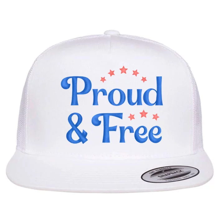 Proud And Free Usa 4th Of July Flat Bill Trucker Hat