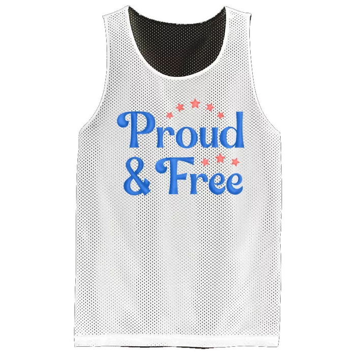 Proud And Free Usa 4th Of July Mesh Reversible Basketball Jersey Tank