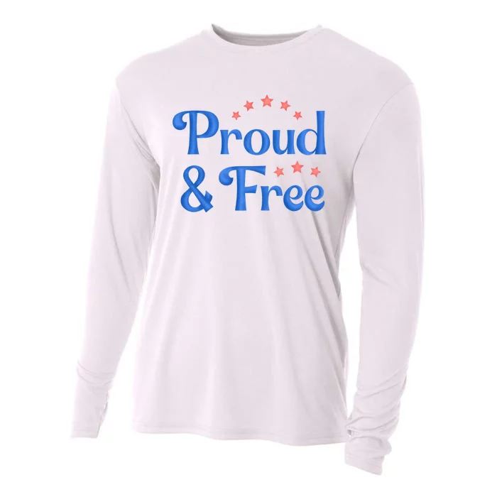 Proud And Free Usa 4th Of July Cooling Performance Long Sleeve Crew