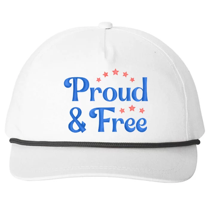 Proud And Free Usa 4th Of July Snapback Five-Panel Rope Hat