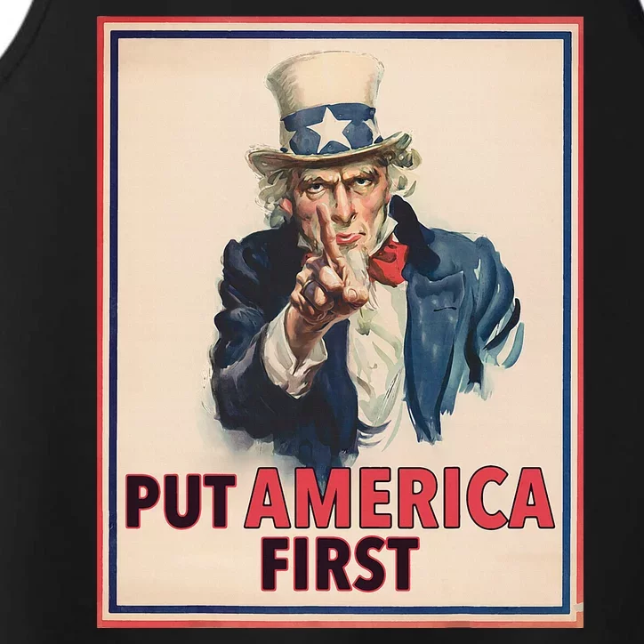 Put America First Poster Trump 2024 Patriotic American Performance Tank