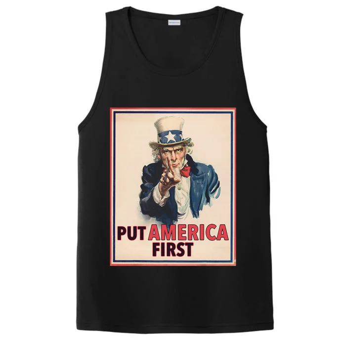 Put America First Poster Trump 2024 Patriotic American Performance Tank