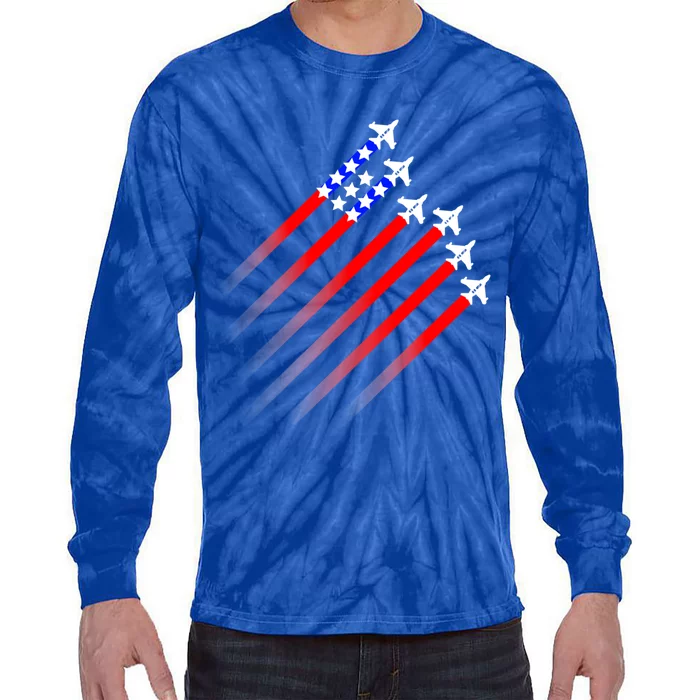 Proud Air Force Funny Gift Us Cool Gift Tie-Dye Long Sleeve Shirt