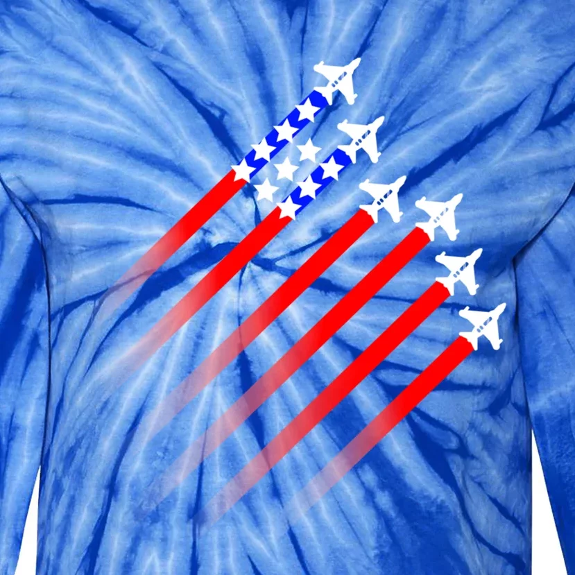 Proud Air Force Funny Gift Us Cool Gift Tie-Dye Long Sleeve Shirt