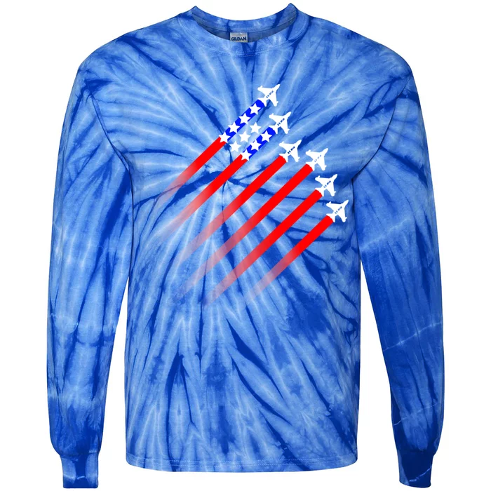 Proud Air Force Funny Gift Us Cool Gift Tie-Dye Long Sleeve Shirt