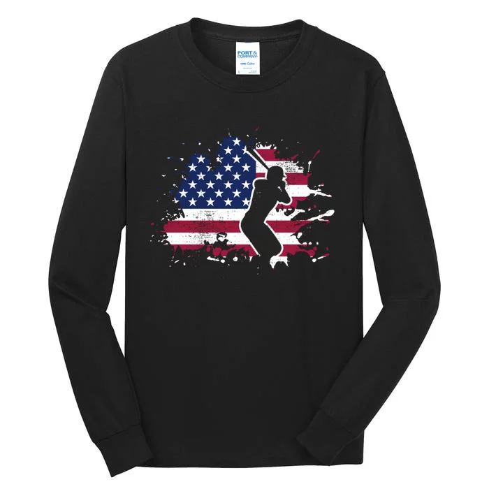 Patriotic American Flag Baseball design, Baseball design Tall Long Sleeve T-Shirt