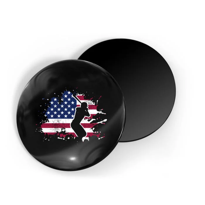 Patriotic American Flag Baseball design, Baseball design Magnet