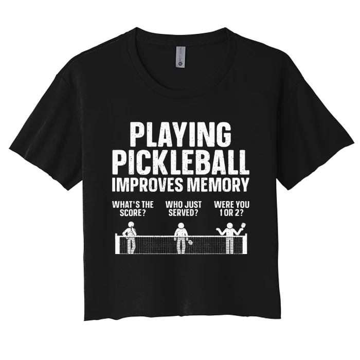 Pickleball Art For Paddle Sport Pickleball Lover Women's Crop Top Tee