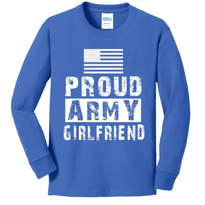 Proud Army Friend Family Military Appreciation Graphic Great Gift Kids Long Sleeve Shirt