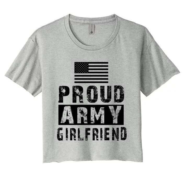 Proud Army Friend Family Military Appreciation Graphic Great Gift Women's Crop Top Tee