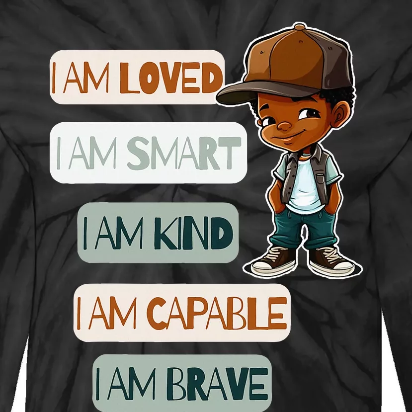 Positive Affirmations For African American Tie-Dye Long Sleeve Shirt