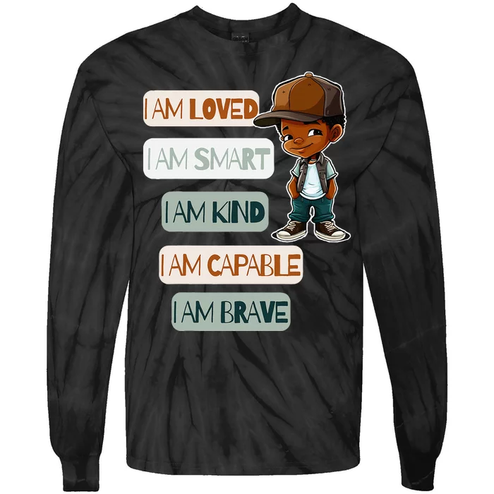 Positive Affirmations For African American Tie-Dye Long Sleeve Shirt